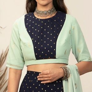 Payal Singhal Crop top pant with attached dupatta